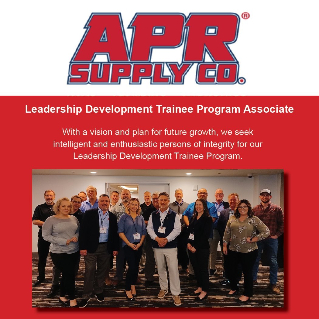 Are you ready to move your career to the next level? APR Supply Co., a premier distributor of HVAC and plumbing products throughout PA, NJ, and DE has an amazing, in-depth Leadership Development Program. This approximate two-year training and development program will prepare you for a great career as a strong, diversified leader. Learn more here:
https://supplyindustrycareers.com/job/apr-supply-co-pennsylvania-full-time-leadership-development-trainee/